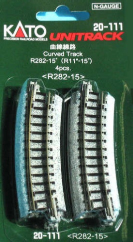 Kato 20-111 Unitrack (R282-15) Curved Track 15 Degree 4pcs